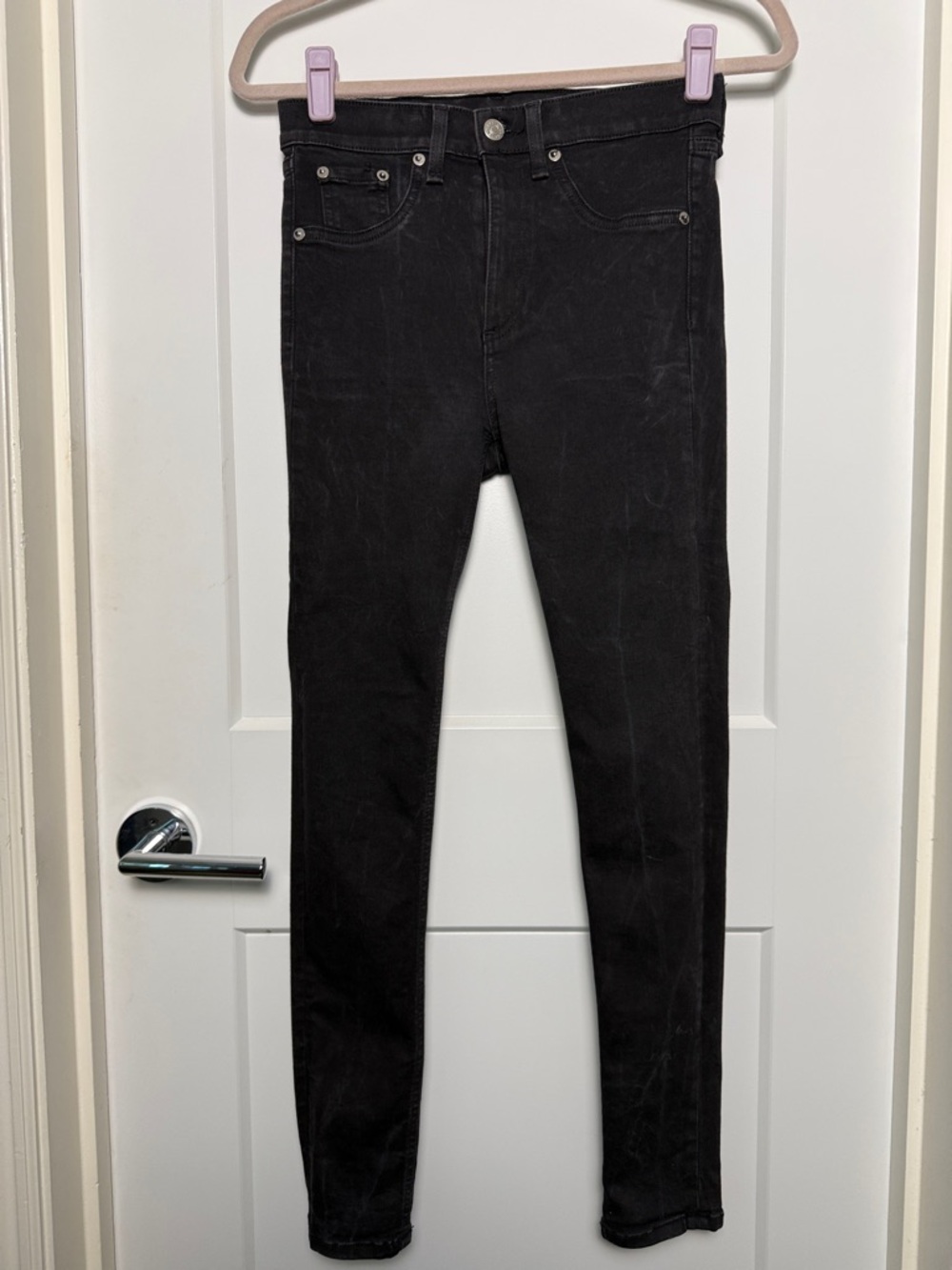 rag & bone Black Skinny Jeans - Size 26